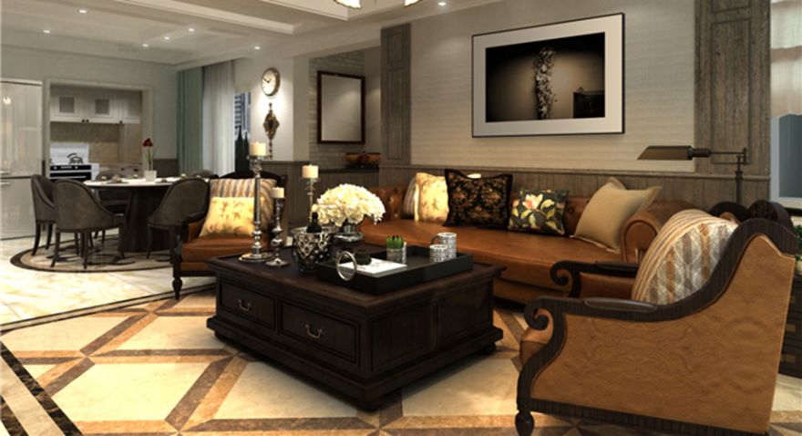 石家莊裝修案例匯君城 美式風(fēng)格 129平