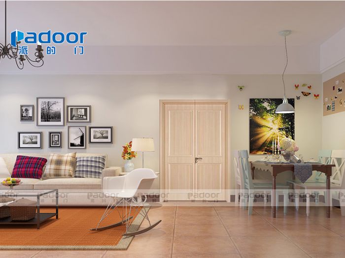 石家莊派的門（PZX004-D）實(shí)木復(fù)合CPL免漆對開門